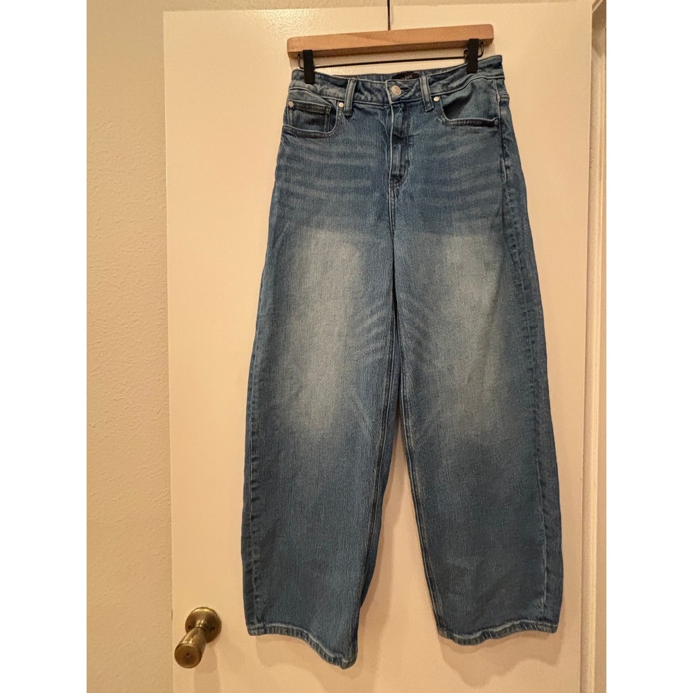 Quince Bella Stretch Barrel Jeans Atlantic Blue Organic Cotton Tencel Size 28